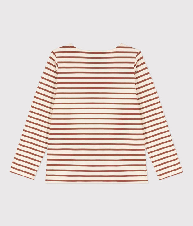 Women's Breton Cotton Top Ecru/brown