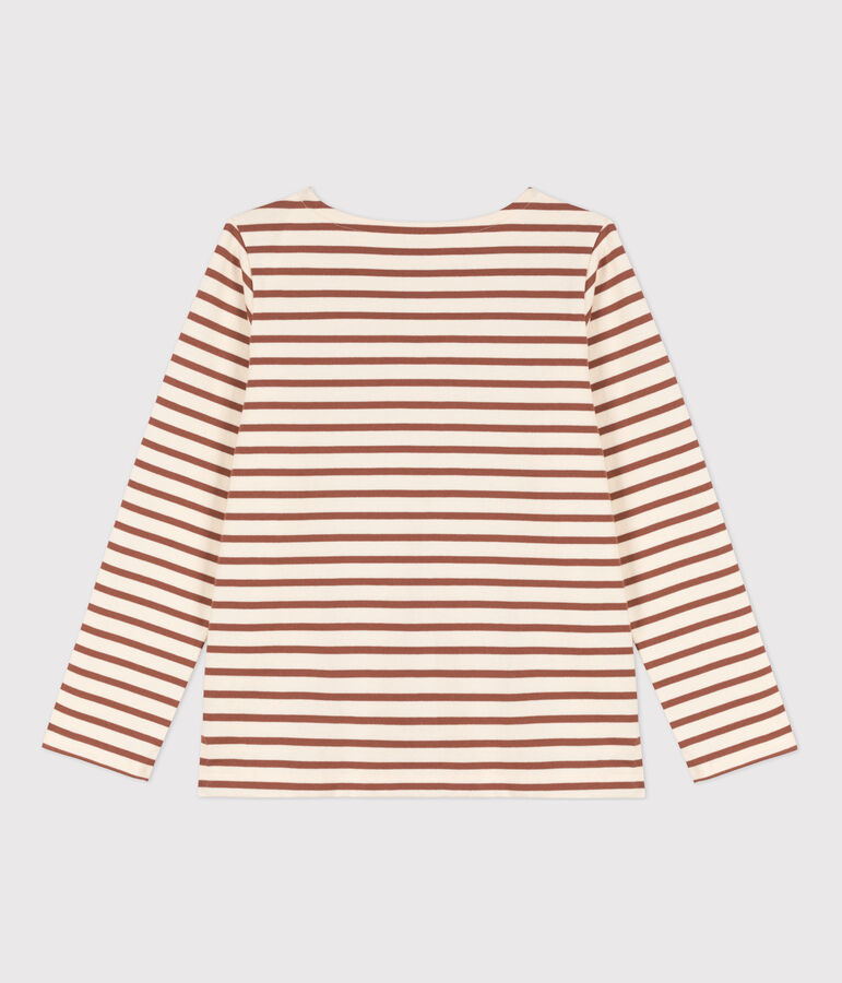 Women's Breton Cotton Top Ecru/brown