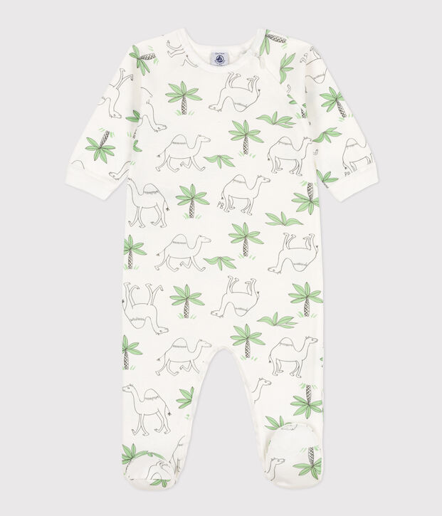 Printed Cotton Sleepsuit white/multicolor