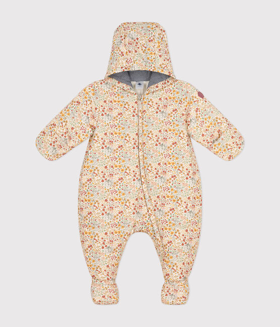 Babies' patterned snowsuit AVALANCHE white/MULTICO