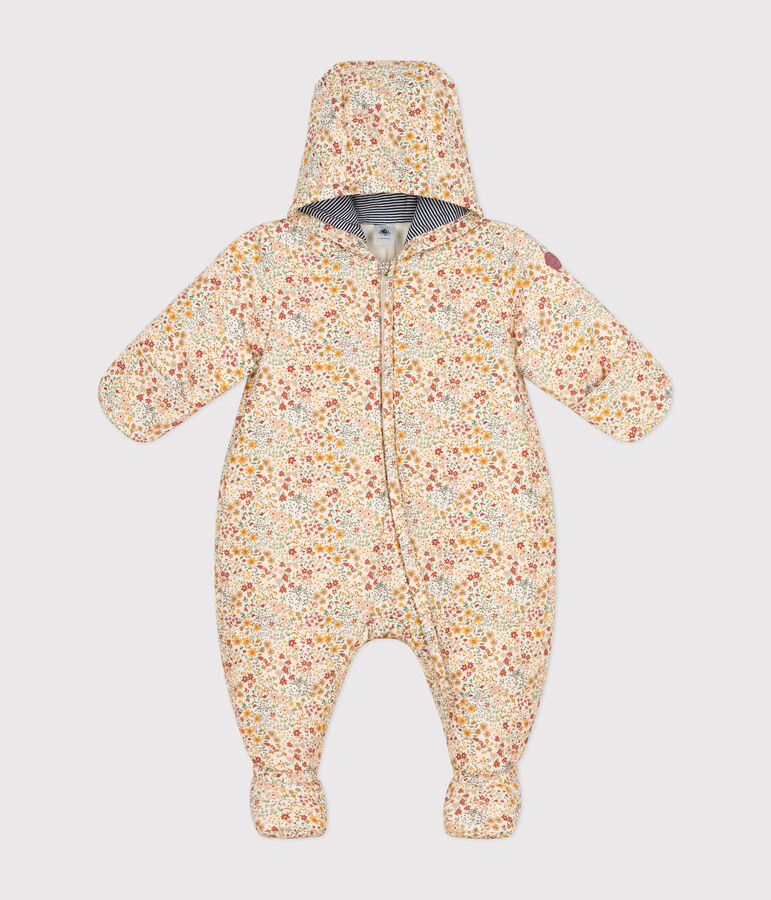Babies' patterned snowsuit Ecru/multicolor