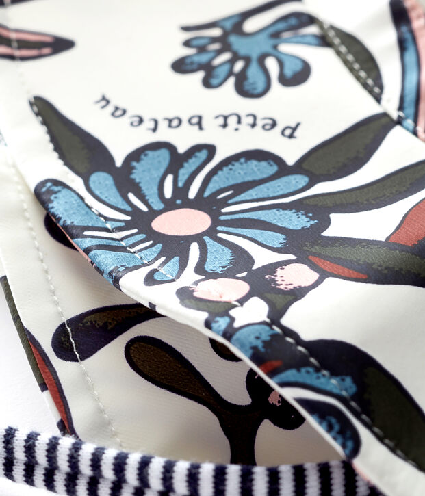 Baby girls' print sun hat white/multicolor