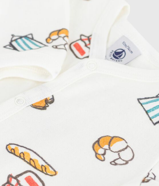 Babies' printed tube knit pyjama suit MARSHMALLOW white/MULTICO white