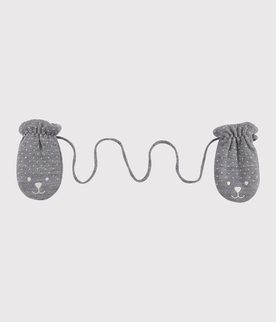 Babies' Microfleece-Lined Mittens SUBWAY CHINE grey