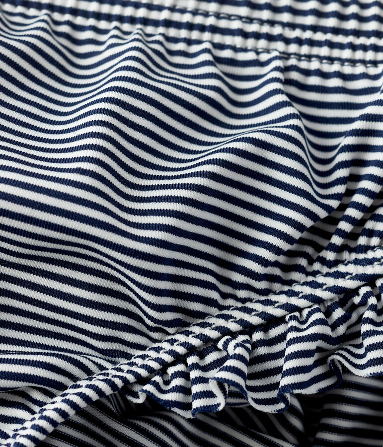 Babies' Recycled Fabric Bikini Bottoms MEDIEVAL blue/MARSHMALLOW white