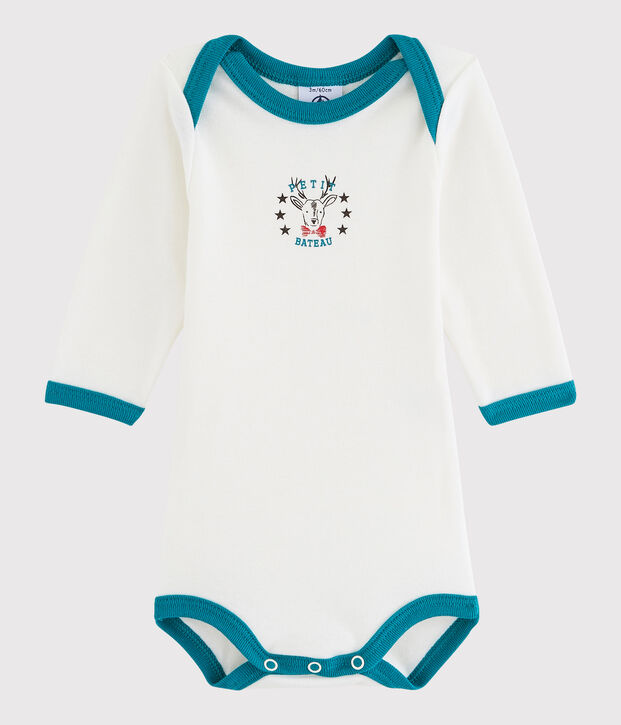 Baby Boys' Long-Sleeved Bodysuit white