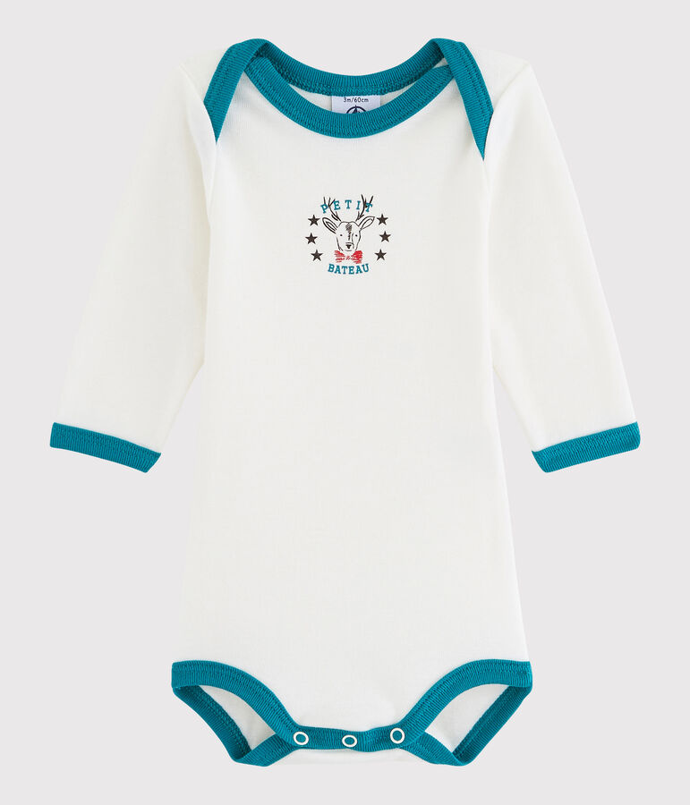 Baby Boys' Long-Sleeved Bodysuit MARSHMALLOW white
