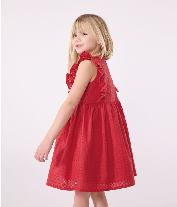 Children's sleeveless cotton dress red