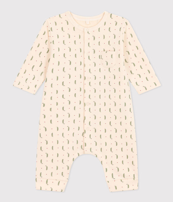 Babies' Long Fleece Jumpsuit AVALANCHE white/MULTICO