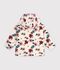 Children's hooded jacket in floral sherpa Ecru/multicolor