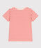 Children's short-sleeved stripy cotton T-shirt AVALANCHE red/SPICY