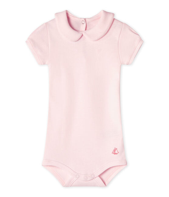 Baby girls' bodysuit with collar Vienne pink