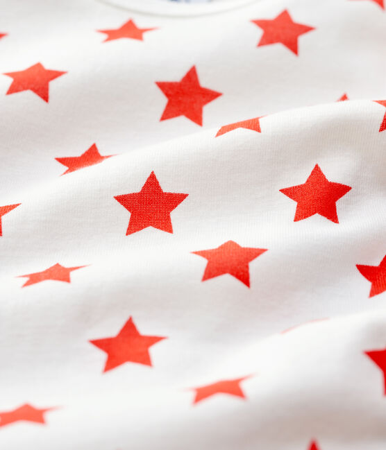 Babies' Starry Popperless Organic Cotton Sleepsuit TOURMALINE /MARSHMALLOW