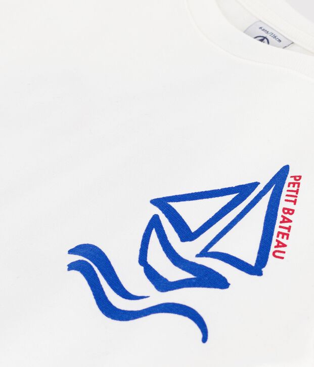 Children's short-sleeved printed T-shirt white
