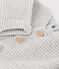 Babies' Moss Stitch Cotton Cardigan BELUGA CHINE grey