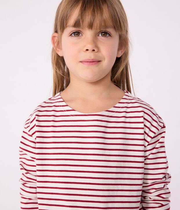 Children's cotton Breton top red/red