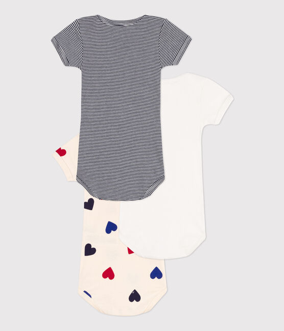 Short-sleeved cotton heart bodysuits - Pack of 3 variante 1