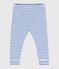 Babies' stripy cotton leggings MILK blue/PERSE