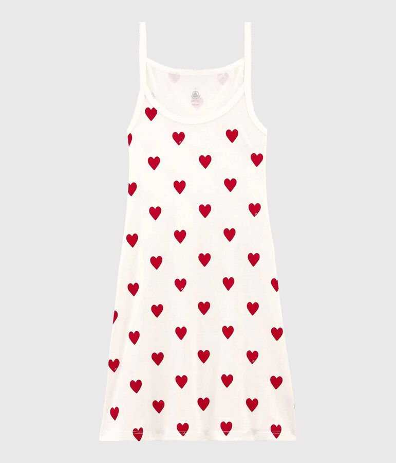 Women's Strappy Heart Dress white/red