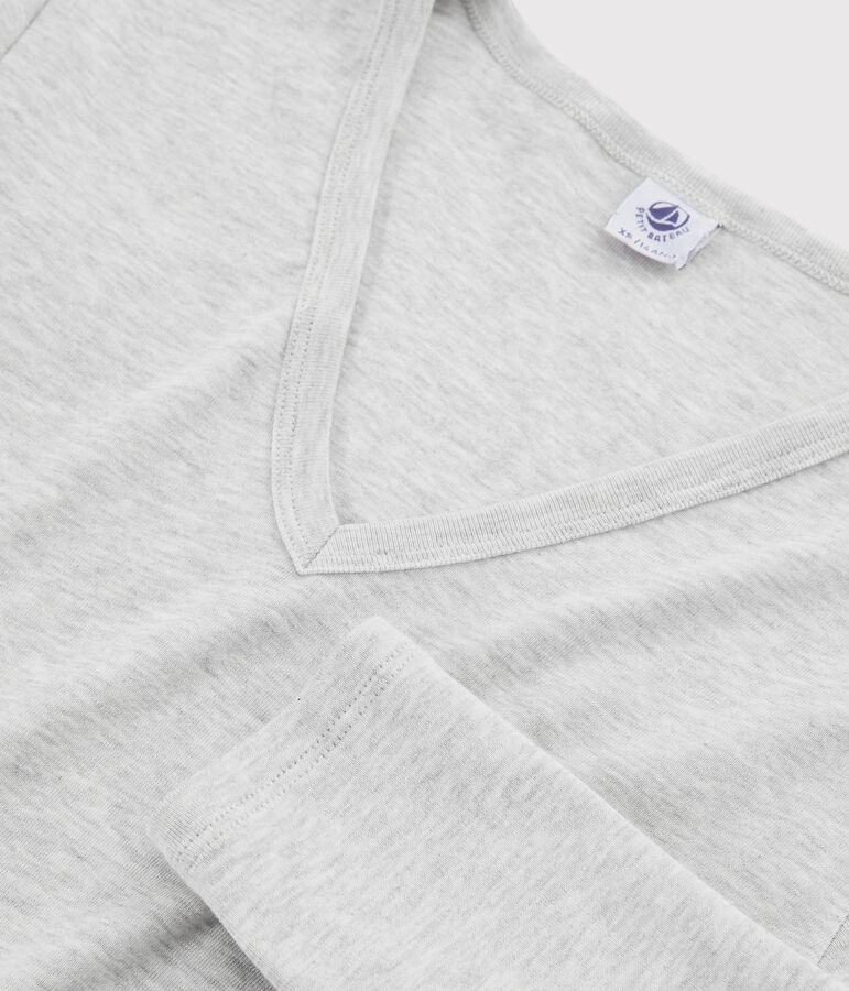 Women's Iconic V-Neck Cotton T-Shirt grey