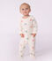 Babies' heart-print popper-free cotton terry pyjama suit Ecru/multicolor