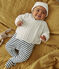 Babies' wool and cotton cardigan MARSHMALLOW white