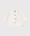 Babies' moss stitch cotton cardigan white