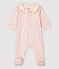 Babies' Pink Organic Cotton Sleepsuit with Collar FLEUR pink/MULTICO white