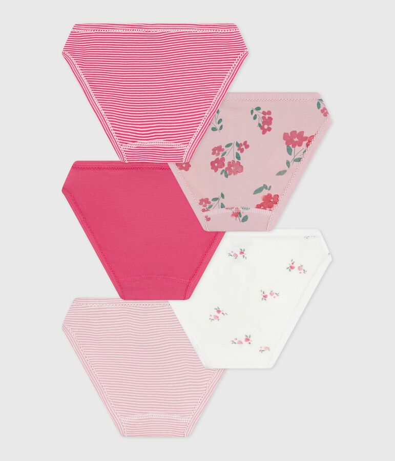 Pack of children's floral-print cotton pants multicolor