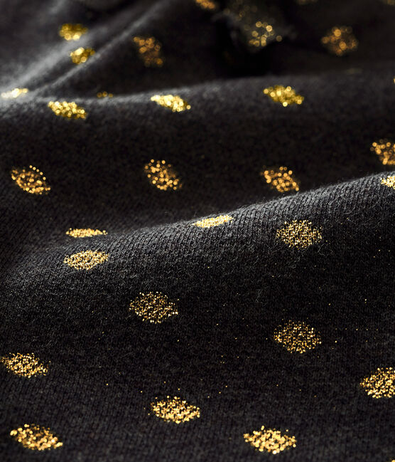Baby girl's trousers with gold polka dot print CITY black/DORE yellow