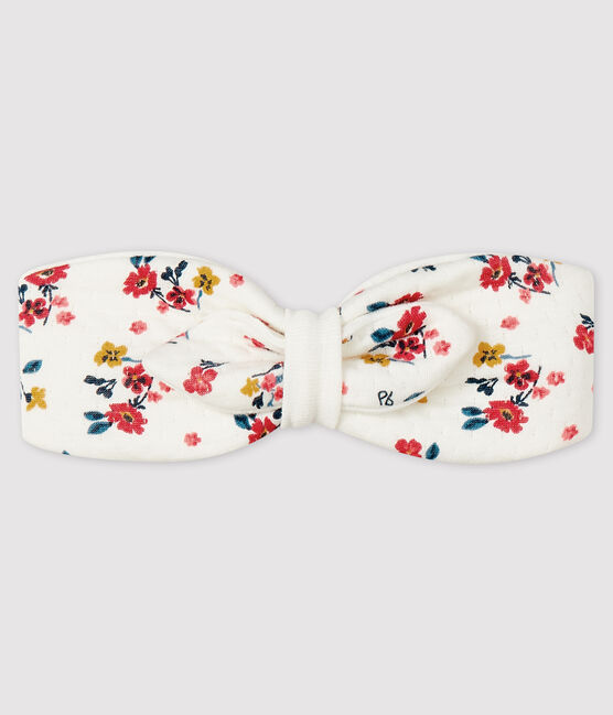 Baby girl's floral headband MARSHMALLOW white/MULTICO white