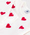 Children's pyjamas in heart-printed fleece MARSHMALLOW white/TERKUIT red