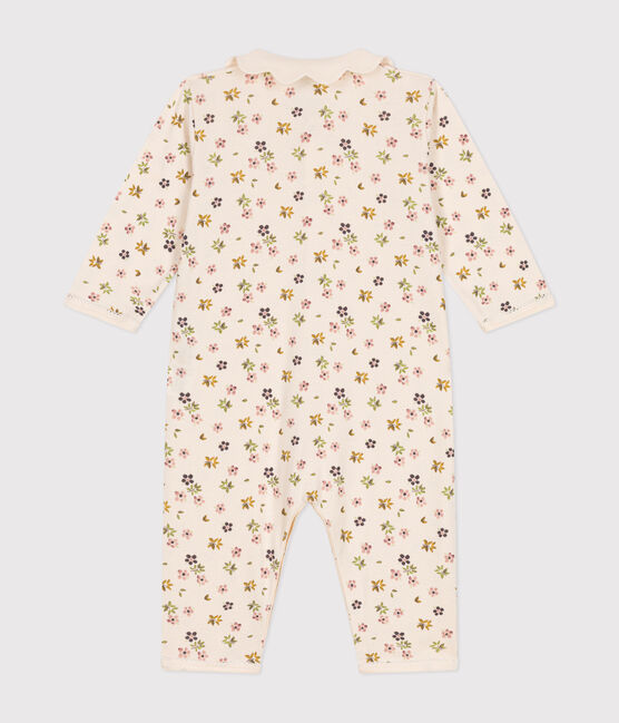 Babies' cotton floral print footless pyjama suit AVALANCHE white/MULTICO