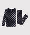 Children's Unisex Starry Snugfit Cotton Pyjamas SMOKING blue/MARSHMALLOW white