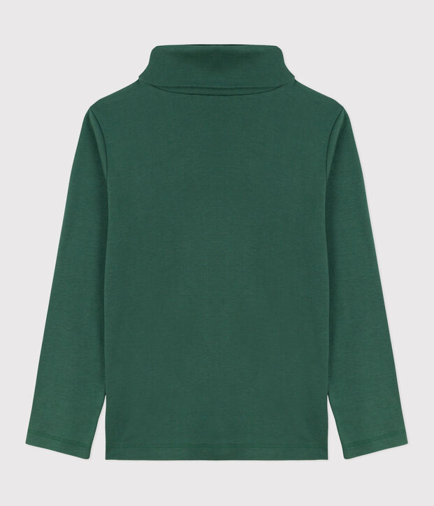 Children's plain cotton rollneck top green