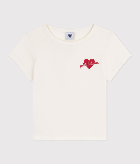 Children's short-sleeved printed T-shirt MILK Ecru