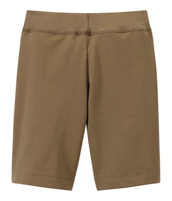 Boys' bermuda in heavyweight jersey SHITAKE brown