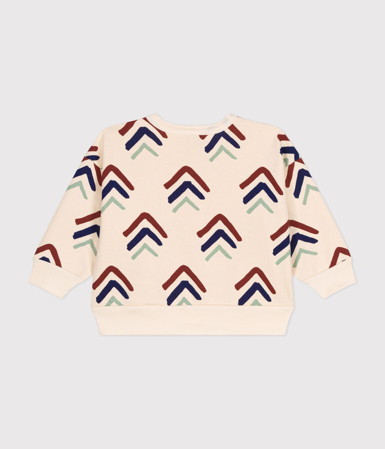 Babies' Fleece Sweatshirt Ecru/blue/multicolor