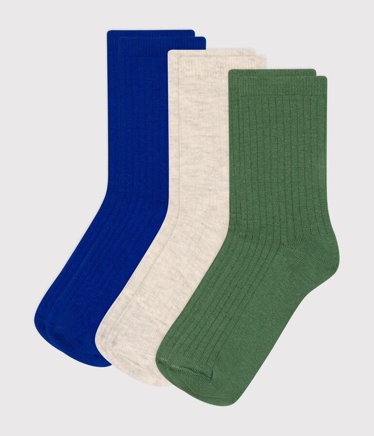 Children's plain cotton socks - 3-Pack multicolor