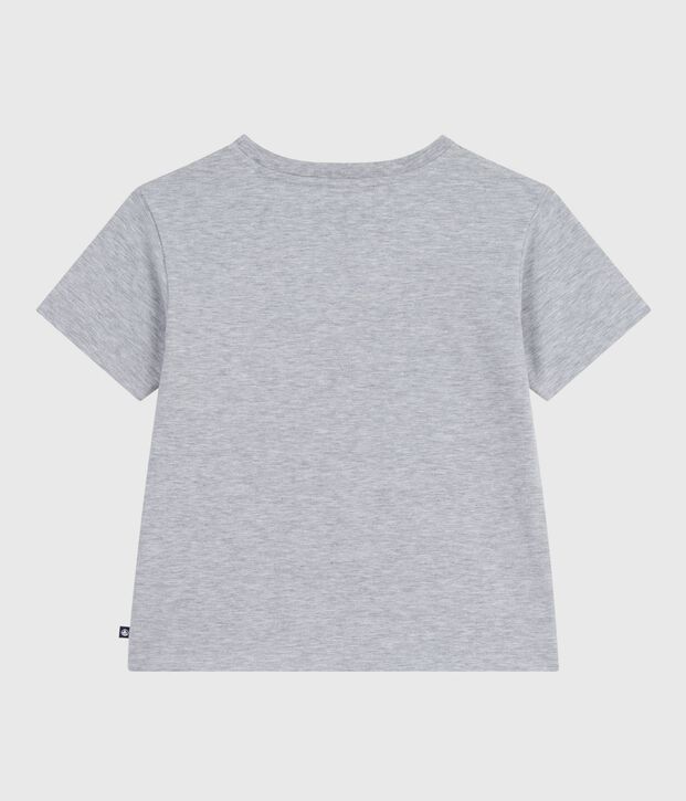 Children's short-sleeved printed T-shirt grey