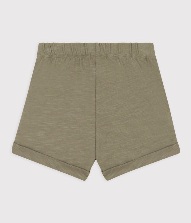 Babies' Plain Slub Jersey Shorts green