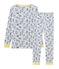 Boys' Snugfit Ribbed Pyjamas POUSSIERE grey/MULTICO white