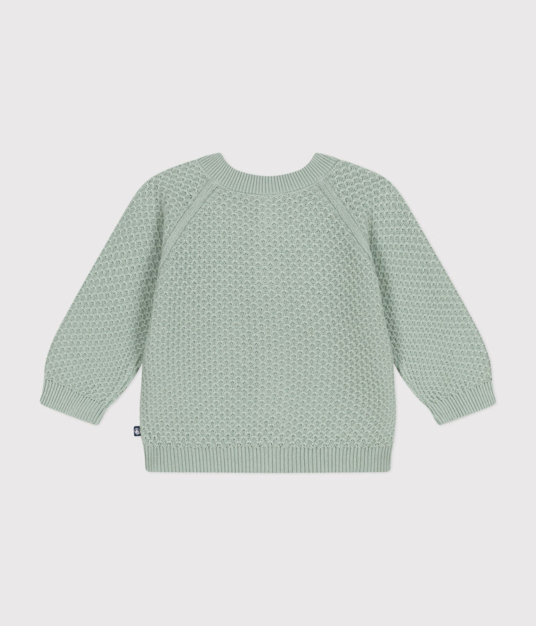 Babies' Knitted Cotton Cardigan green