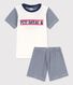 Boys' Blue Pinstriped Short Cotton Pyjamas