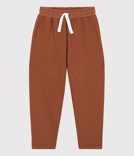 Unisex Quilted Tube Knit Trousers CINA brown