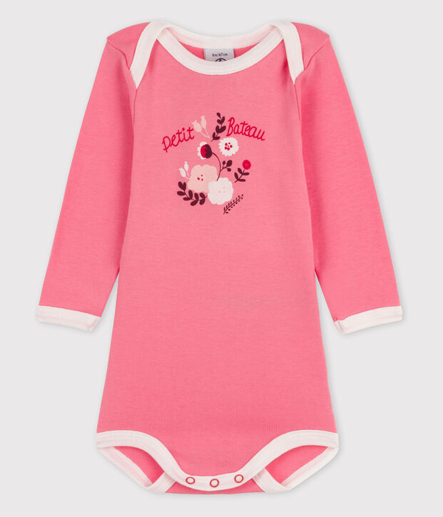 Baby Girls' Long-Sleeved Bodysuit pink