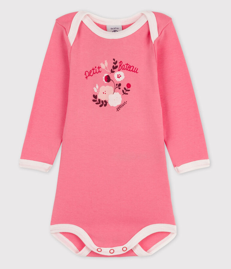 Baby Girls' Long-Sleeved Bodysuit pink