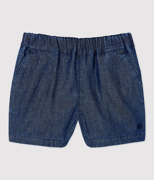Babies' Organic Light Denim Shorts blue