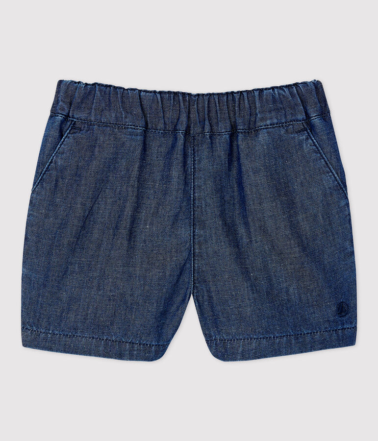 Babies' Organic Light Denim Shorts blue