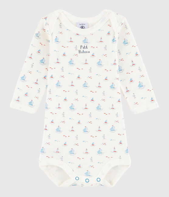 Baby Boys' Long-Sleeved Bodysuit LAIT white/MULTICO white